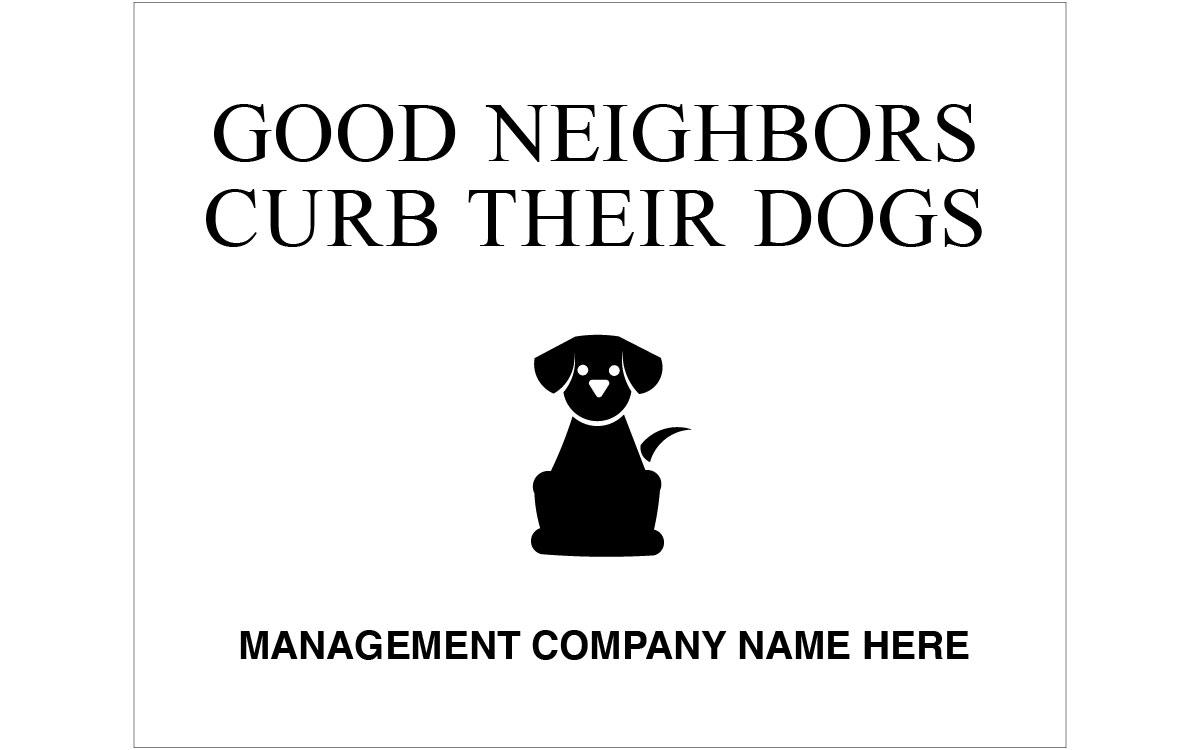 Sign 17) 10" x 8" - Curb Your Dogs Sign