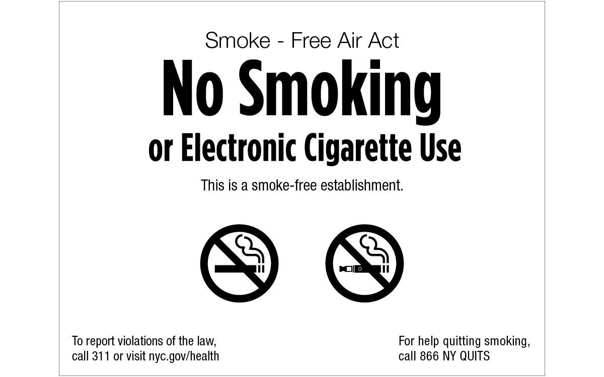 Sign 18) 8.5" x 11" - No Smoking